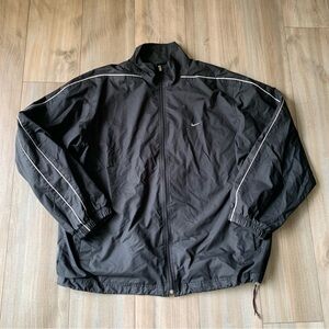 Vtg 90s Y2K Nike windbreaker full zip jacket double arm piping black XXL